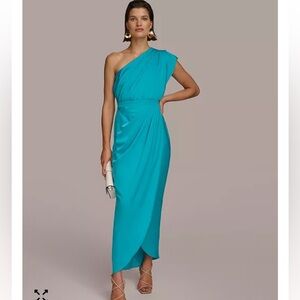 NWT Donna Karan One-Shoulder Dress size 16